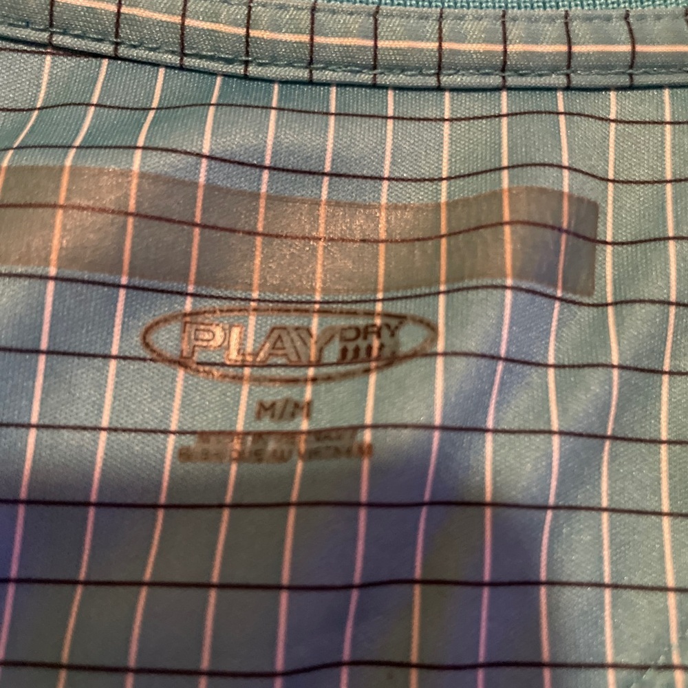Men's Blue Checkered Polo Golf Shirt - Picture 2 of 2